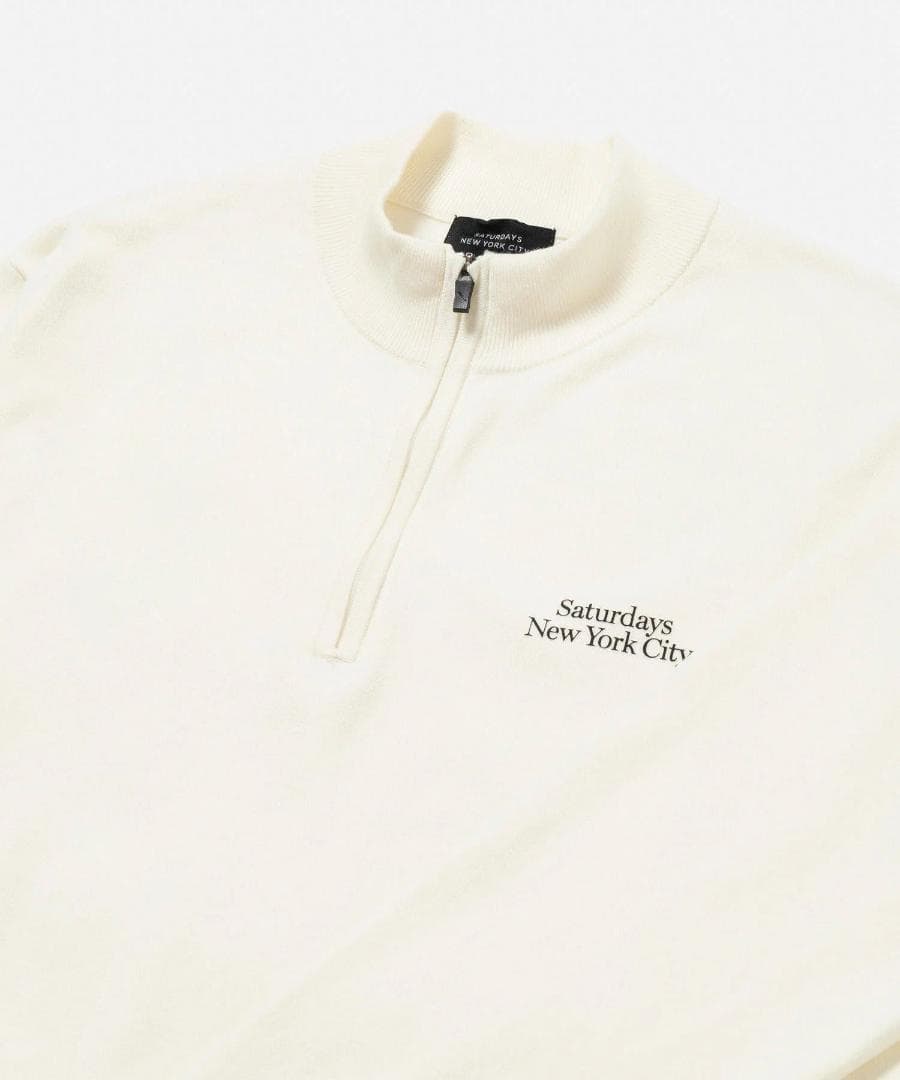 美品 サタデーズ ニューヨーク Knitted Half Zip LS Mock