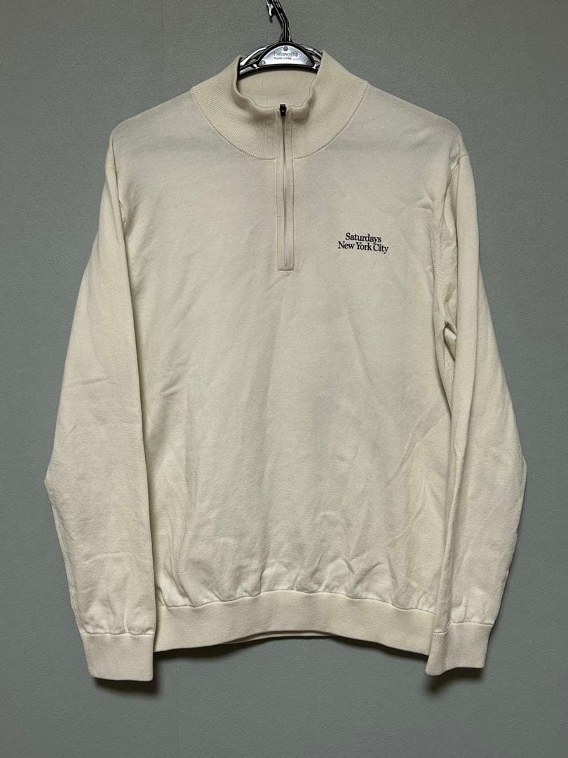 美品 サタデーズ ニューヨーク Knitted Half Zip LS Mock