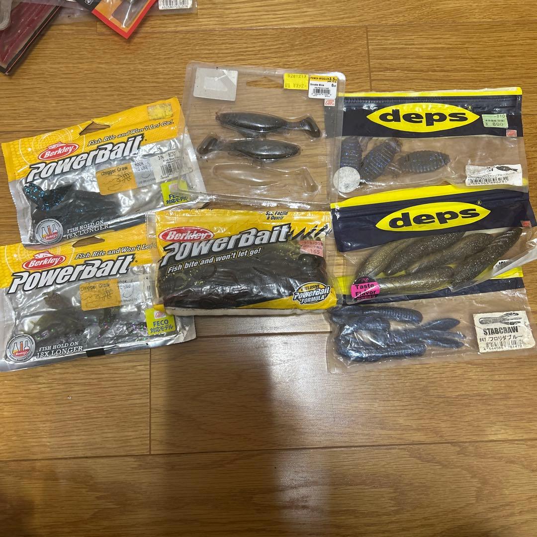 バス釣り引退　ワーム大量55品セット　※詳細は写真２枚目から