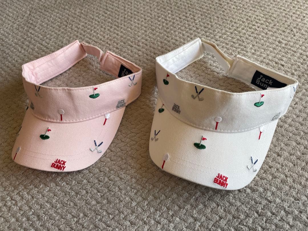 jack bunnyジャックバニー Golfドット刺繍 サンバイザー ペアセット