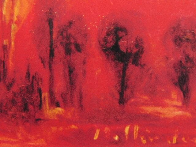 白鳥龍介、【ゴソの丘風景（スペイン）】、希少な大判額装用画集より