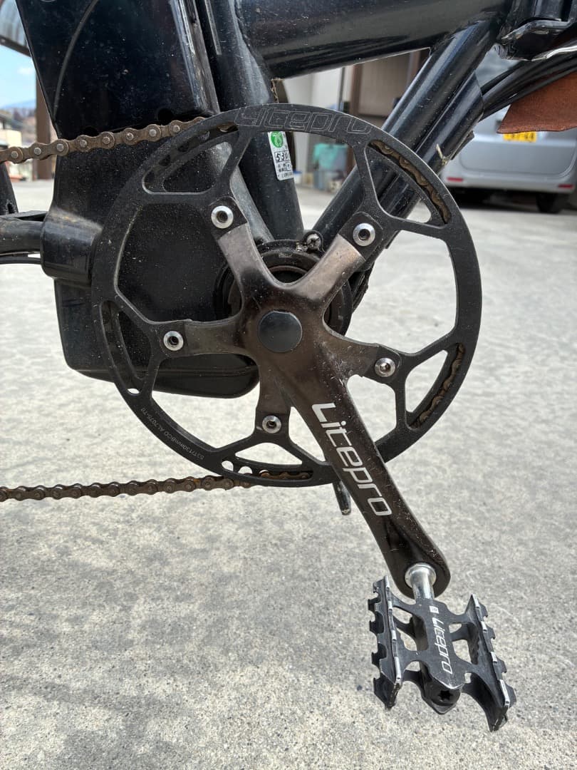 白黒　電動自転車　折畳　名古屋近郊送料込　大カゴ付　ペルテックPELTECH