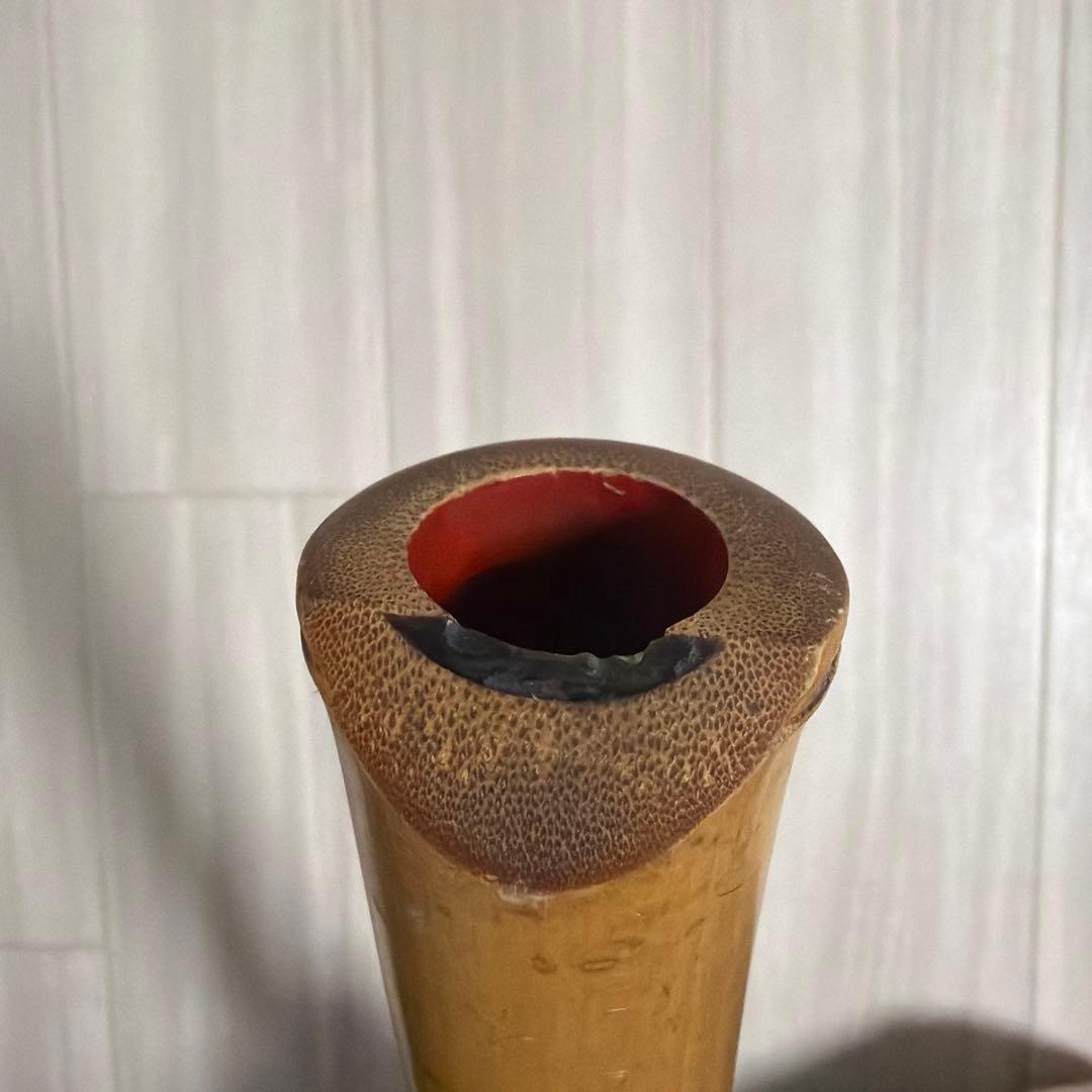 尺八本体 竹製 松風刻印 約54.5cm 幅　真ん中　3.5cm 笛　中古