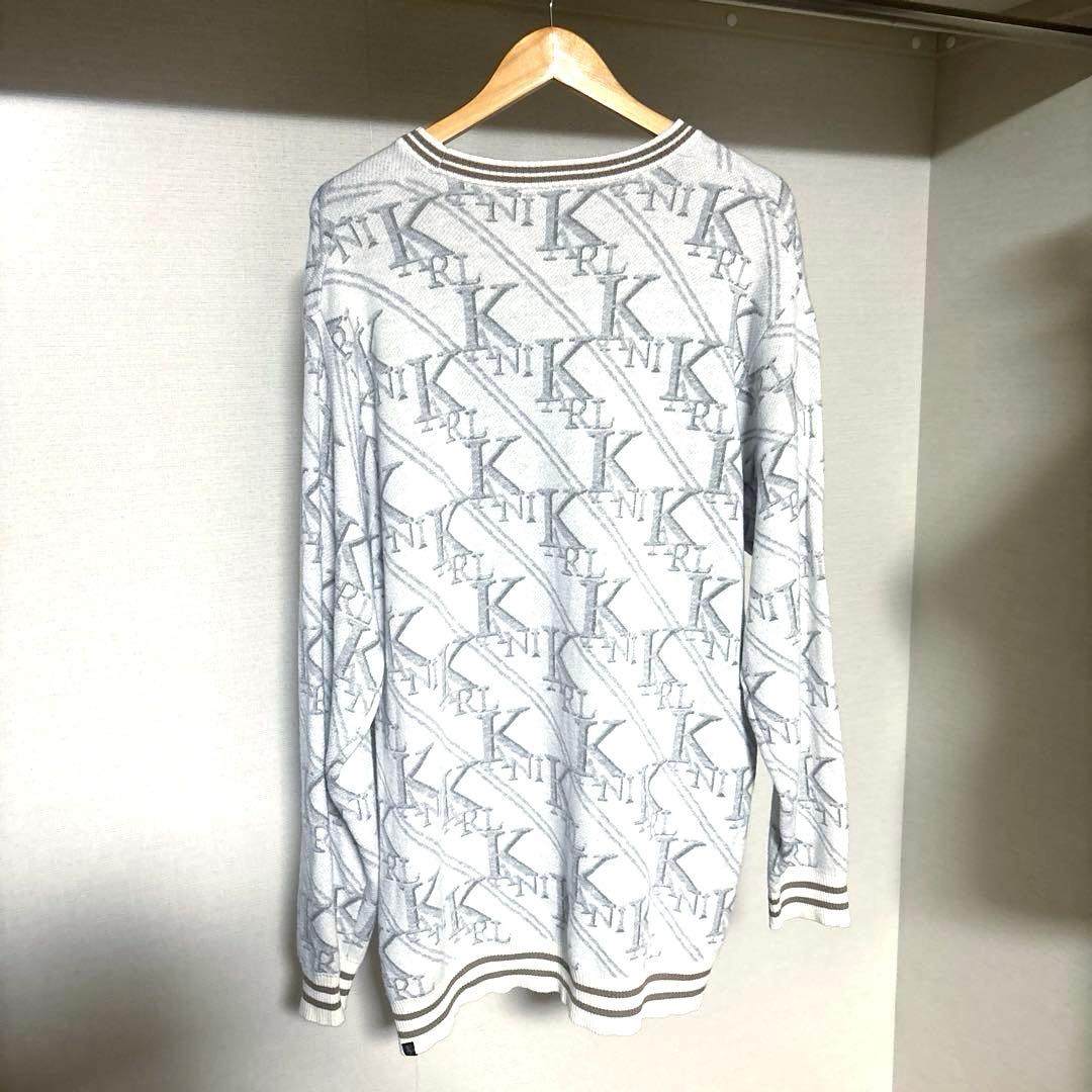 KarlKani GOLF エンブレム刺繍 総ロゴ デザイン ニット セーター