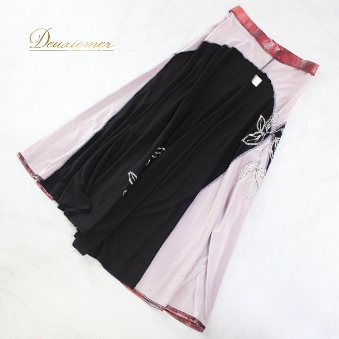 【美品 社交ダンス衣装】上下セット Da Vistosa 赤 黒 派手 目立つ