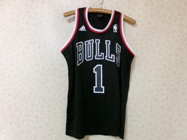 96166　アディダス　NBA シカゴブルズ　ゲームシャツ　黒　L