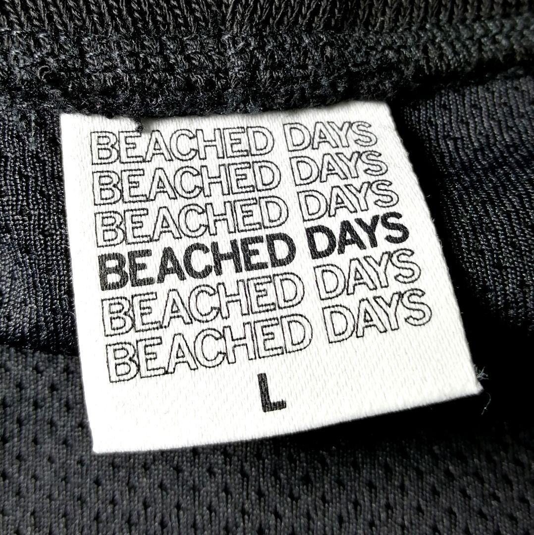 ★BEACHED DAYS★清涼 スポーティパーカー L ブラック ハーフジップ