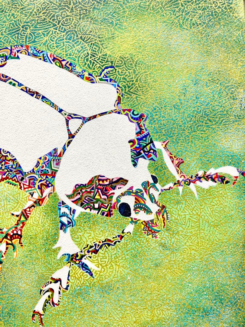 原画　虫　昆虫　動物画　絵画　アクリル画　現代アート　細密画　一点物