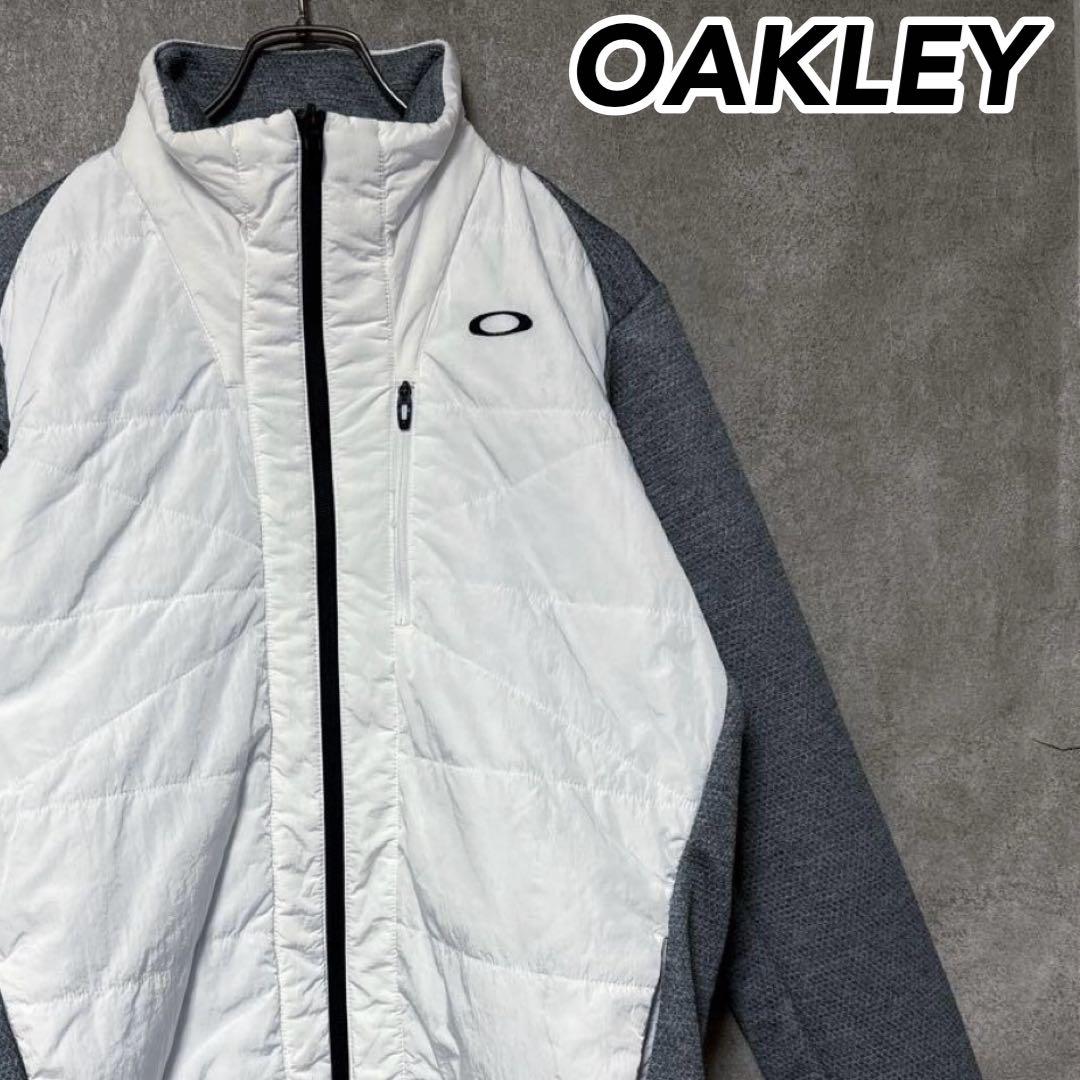 OAKLEY オークリー 中綿入り 切り替え ニット ジャケット ホワイト 長袖