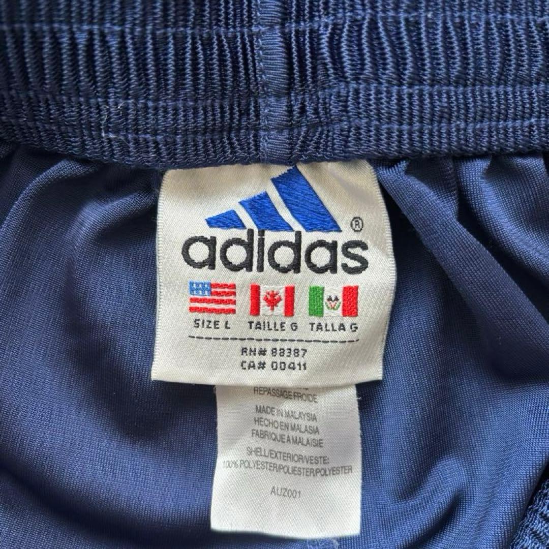 【美品】adidas アディダス ネイビー スナップボタン トラックパンツ L