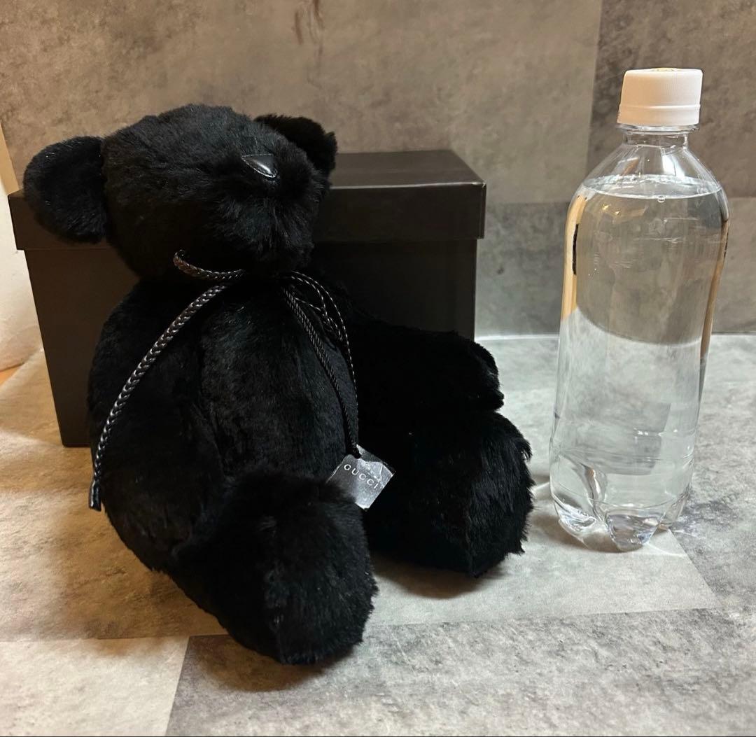 希少✨GUCCI テディベア ぬいぐるみ ブラック ラビットファー 箱付き 黒