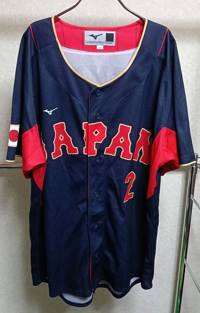 ミズノ製 侍ジャパン 源田壮亮 WBC2023プリントユニフォーム ビジター／F