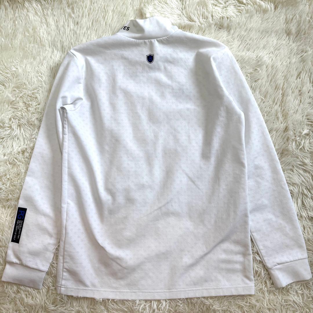 【極美品】パーリーゲイツ　ロゴ　長袖　ハイネック　シャツ　XL ホワイト