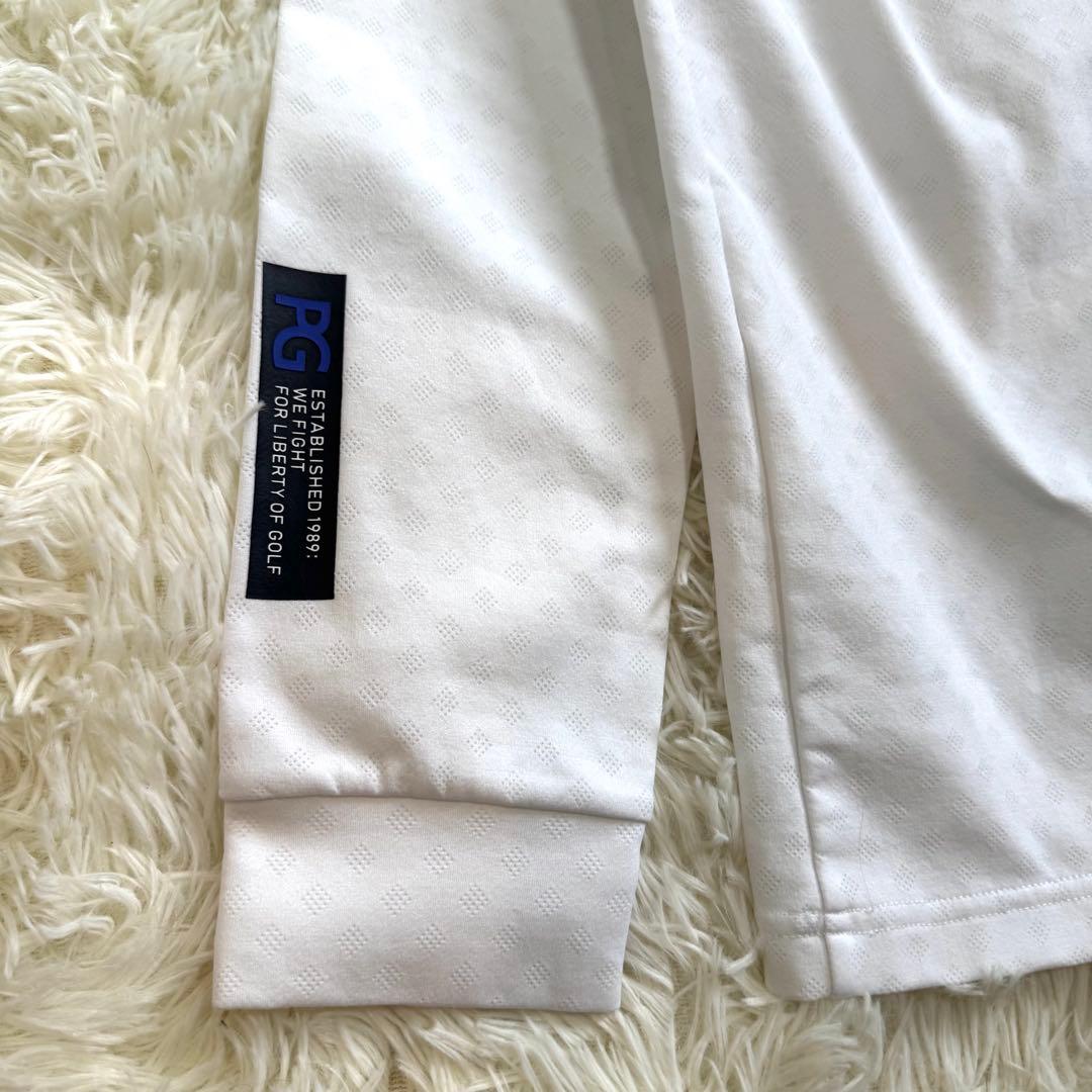 【極美品】パーリーゲイツ　ロゴ　長袖　ハイネック　シャツ　XL ホワイト