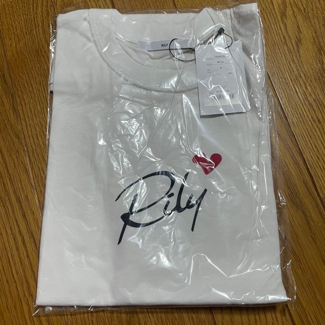 Rily ハート ホワイト Tシャツ XL