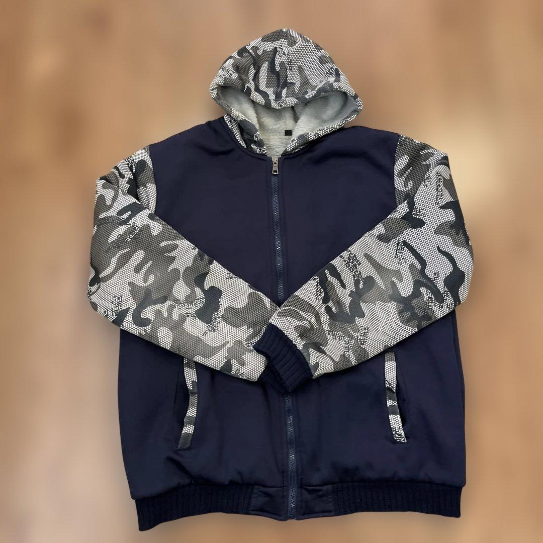 アンダーアーマー ジャージ上下セット 4XL ネイビー/迷彩　裏起毛