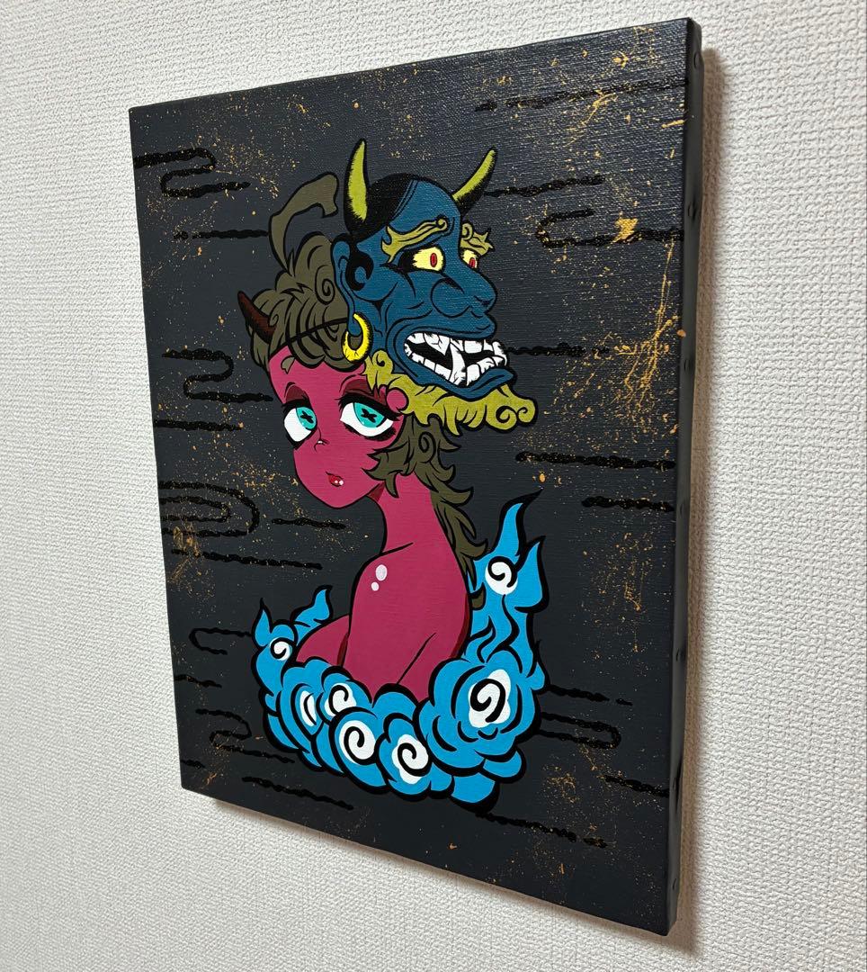 原画　アクリル画　絵画　アート　鬼　日本