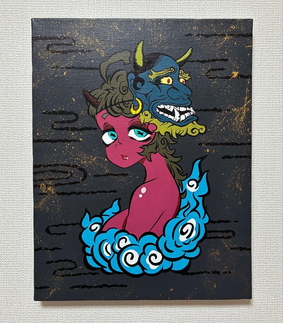 原画　アクリル画　絵画　アート　鬼　日本