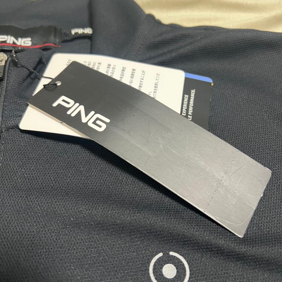 ピン　ゴルフ　PING 長袖ハーフジップシャツ　M 新品　定価1.2万　春ゴルフ