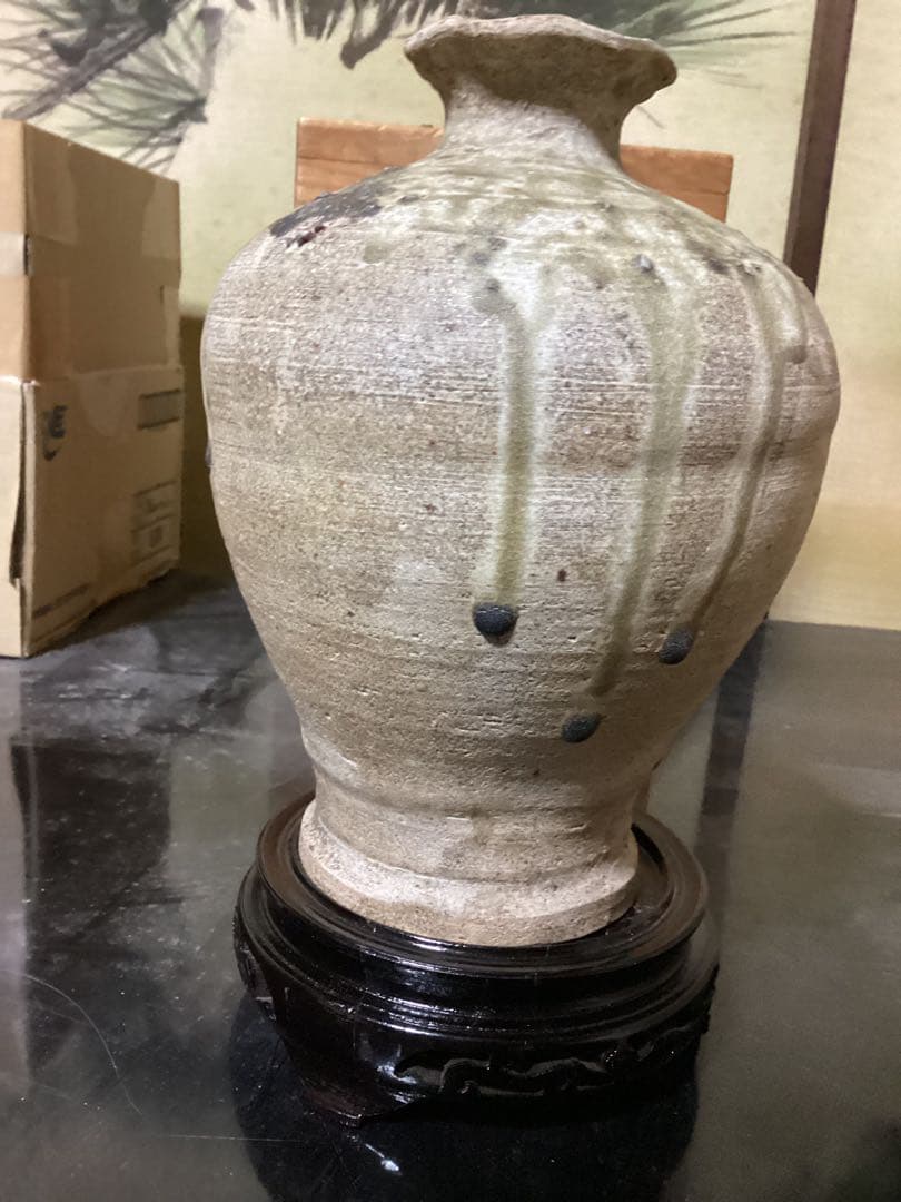 古美術　古瀬戸壺　出土品　　　　高さ約21cm