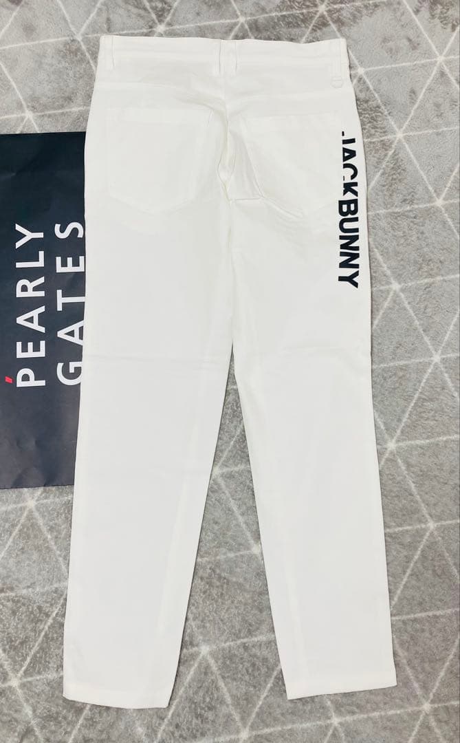 新品 パーリーゲイツ ジャックバニー 2WAYストレッチパンツ(5)サイズL/白