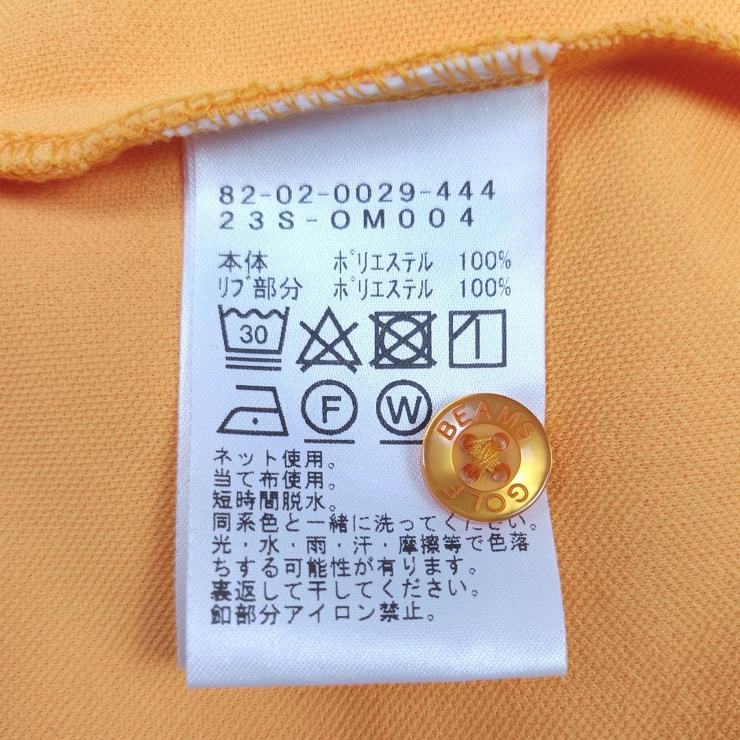 新品 タグ付 ビームスゴルフ 半袖ポロシャツ 総柄 ストレッチ ロゴワッペン L
