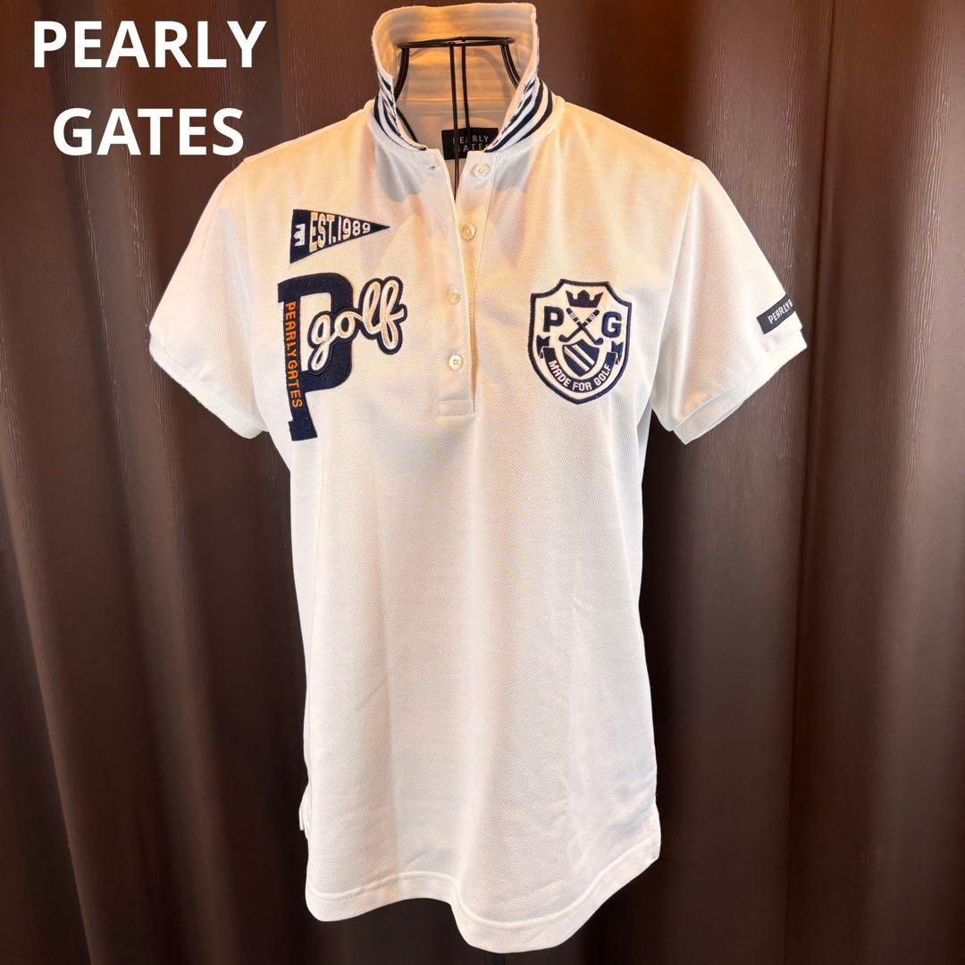 ★PEARLY GATES★L★白ポロシャツ★左右胸、左腕背中ロゴ有★美品★素敵