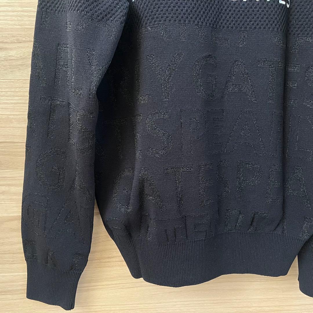 新品★31,900円 パーリーゲイツ 春夏サマーニット 濃紺×白バックロゴ 0