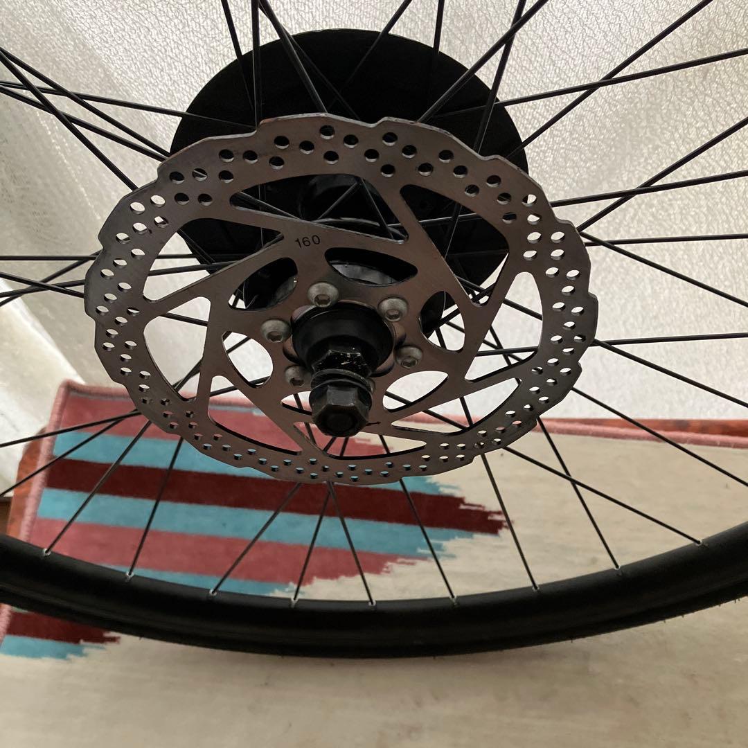 自転車用前後ホイールセット、160mmローター付き