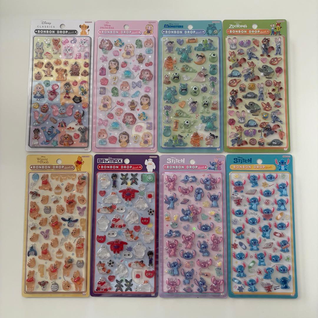 ボンボンドロップシール　ディズニー　コンプリートセット　8種