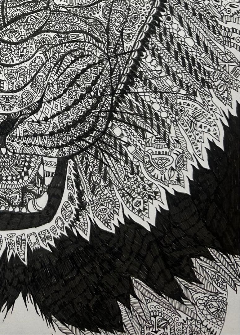 ライオン　動物ペン画No.14