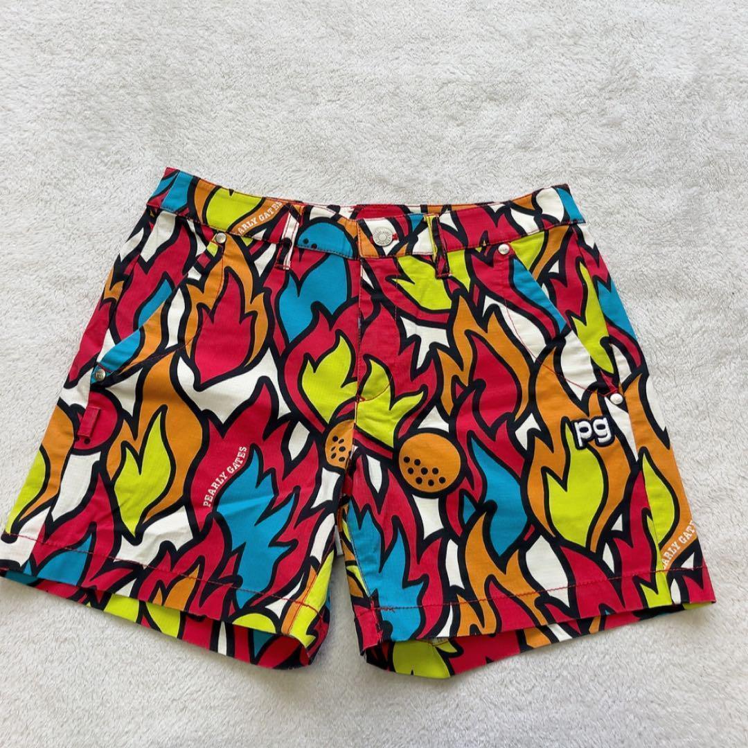 美品　近年　パーリーゲイツ セットアップ 　ポロシャツ　スカート　FIRE柄