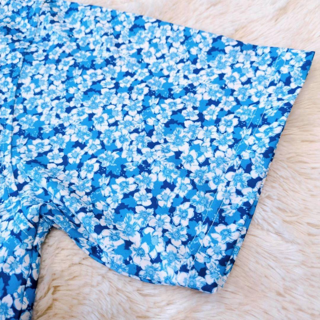フットジョイ✨半袖ボタンダウンポロシャツ　サクラソウプリント　春色　ゴルフ　XL