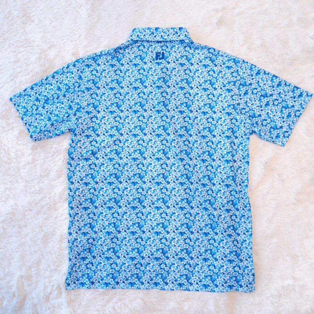 フットジョイ✨半袖ボタンダウンポロシャツ　サクラソウプリント　春色　ゴルフ　XL