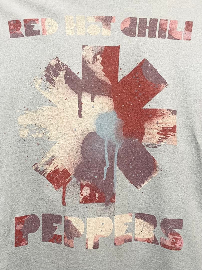 レッドホットチリペッパーズ レッチリ 古着 TシャツM水色　バンドTロックT