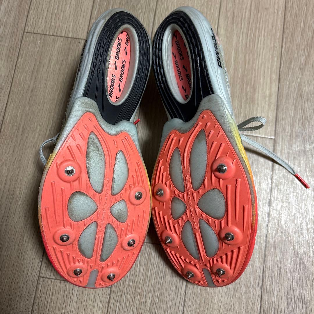 BROOKS MD スパイクシューズ グレー/オレンジ/ピンク　陸上　26.5