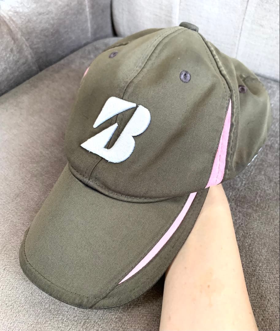 BRIDGESTONE GOLF ブリヂストン ゴルフ カーキ キャップ 帽子①