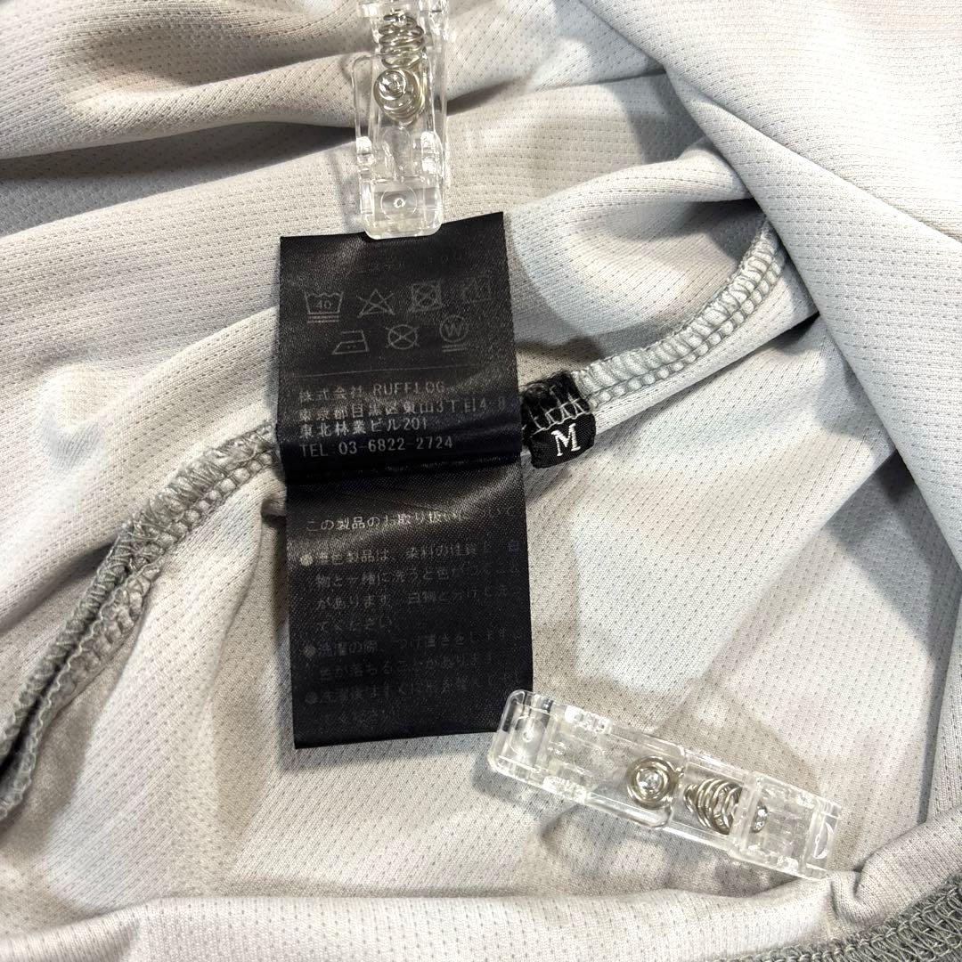 ラフロッグ　半袖モックネックシャツ　M メンズ　グレー　ゴルフ　RUFFLOG