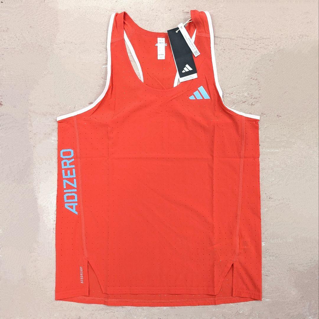 ■adidas ADIZERO シングレット 赤L アディゼロ タンクトップ■