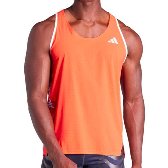 ■adidas ADIZERO シングレット 赤L アディゼロ タンクトップ■