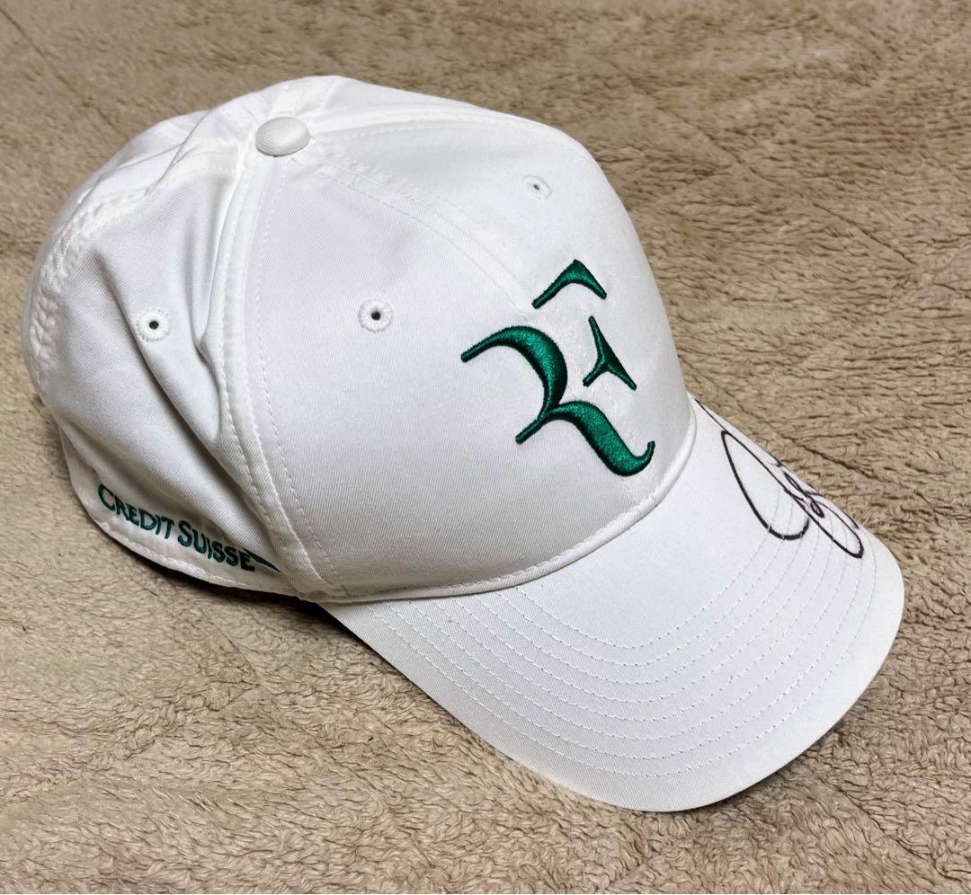 NIKE RFフェデラー直筆サイン入りCAP(白/緑) クレディ・スイス提供品