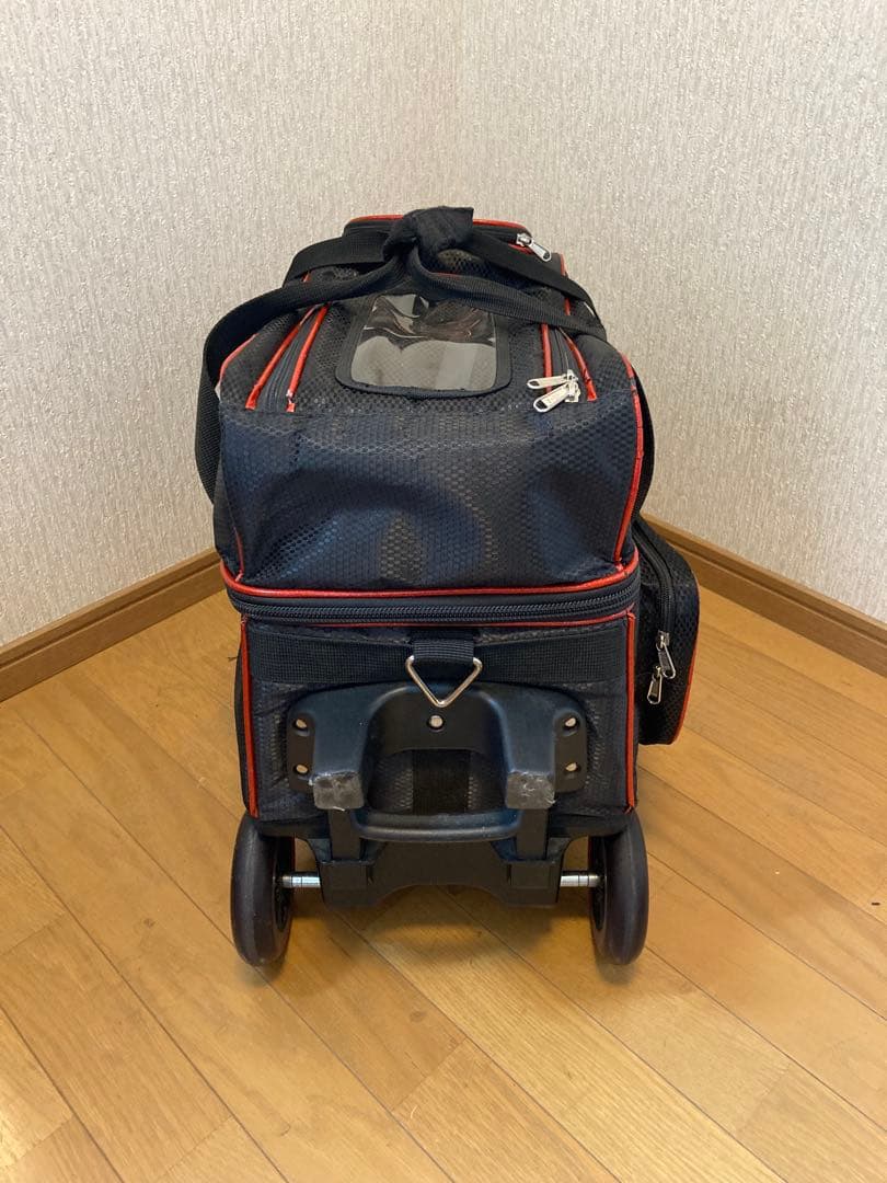 STORM ボウリング用バッグ 2個入キャスター付き 黒/赤