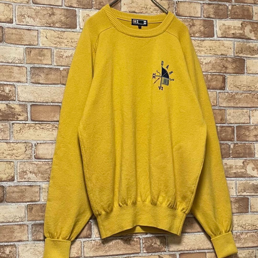 DAKS GOLF　ダックス　デザインニット　セーター　マスタードイエロー　M