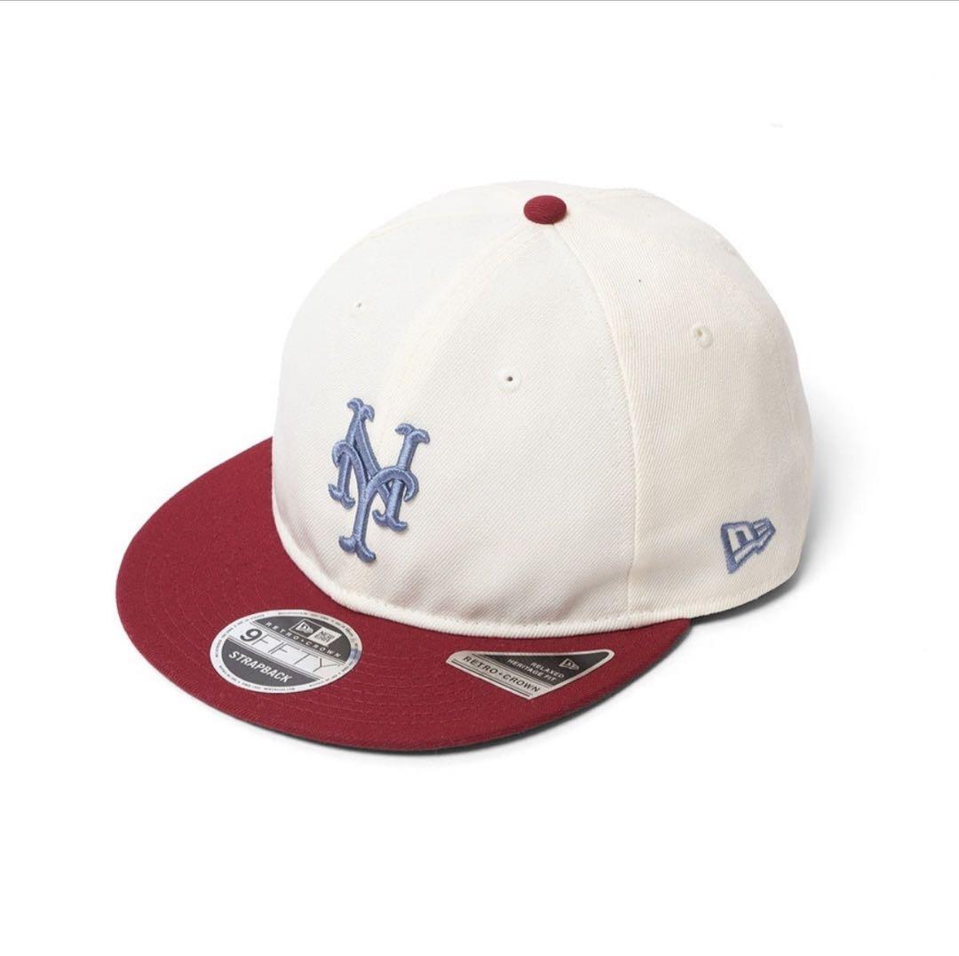 New Era 9FIFTY ホワイト/バーガンディキャップ