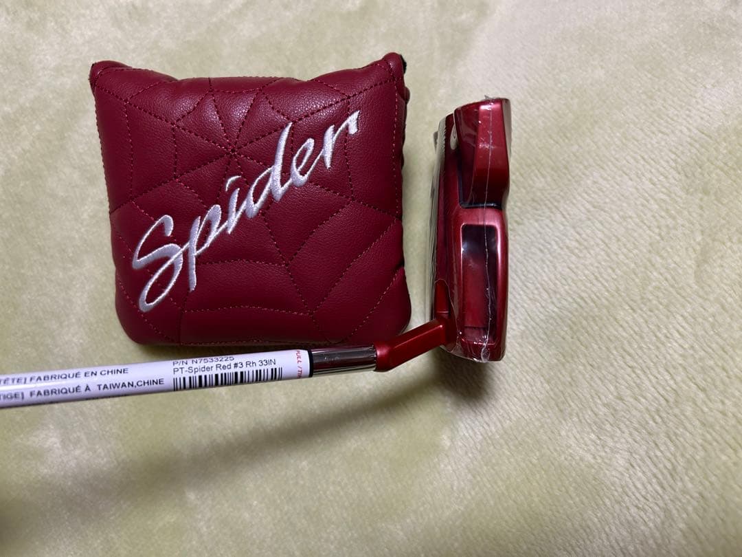 新品 スパイダーRed パター スモールスラント 33インチ カバー付き