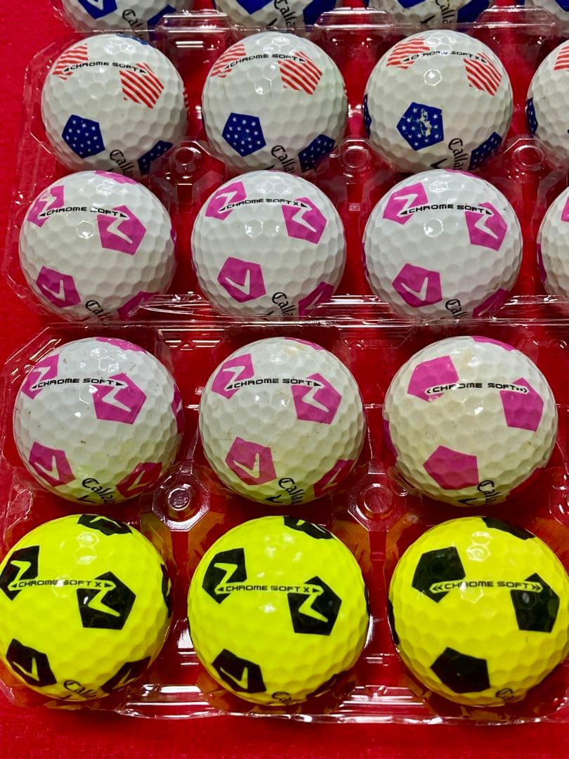 M138【中古ゴルフボール】キャロウェイ/クロムソフト《サッカー柄》計30個