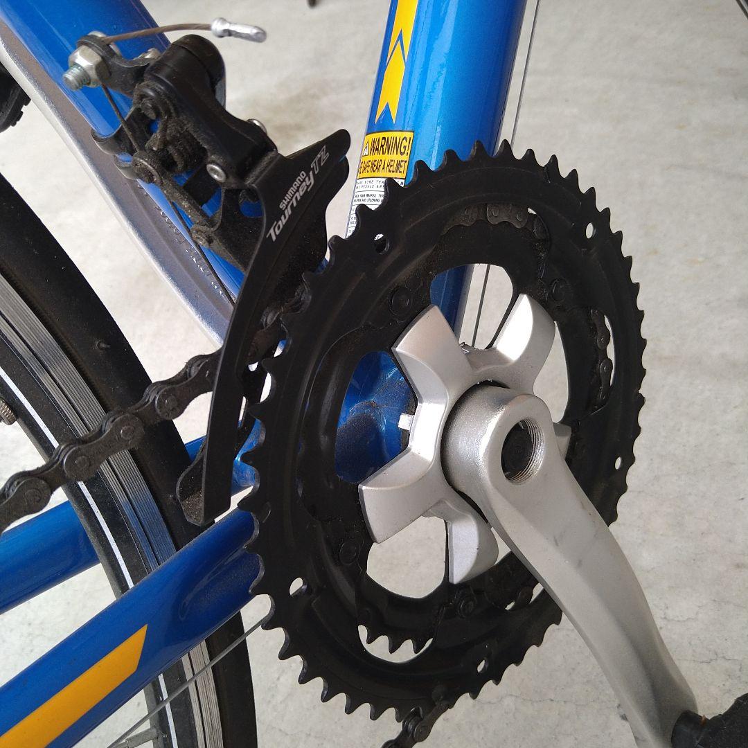 HILANDO クロスバイク 青/オレンジ 自転車 シマノ製14段変速