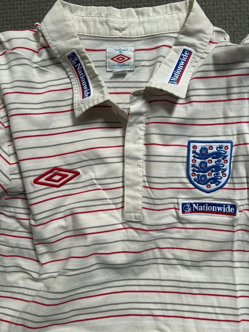 【希少】【サッカー古着】umbroイングランド代表　ボーダーシャツ