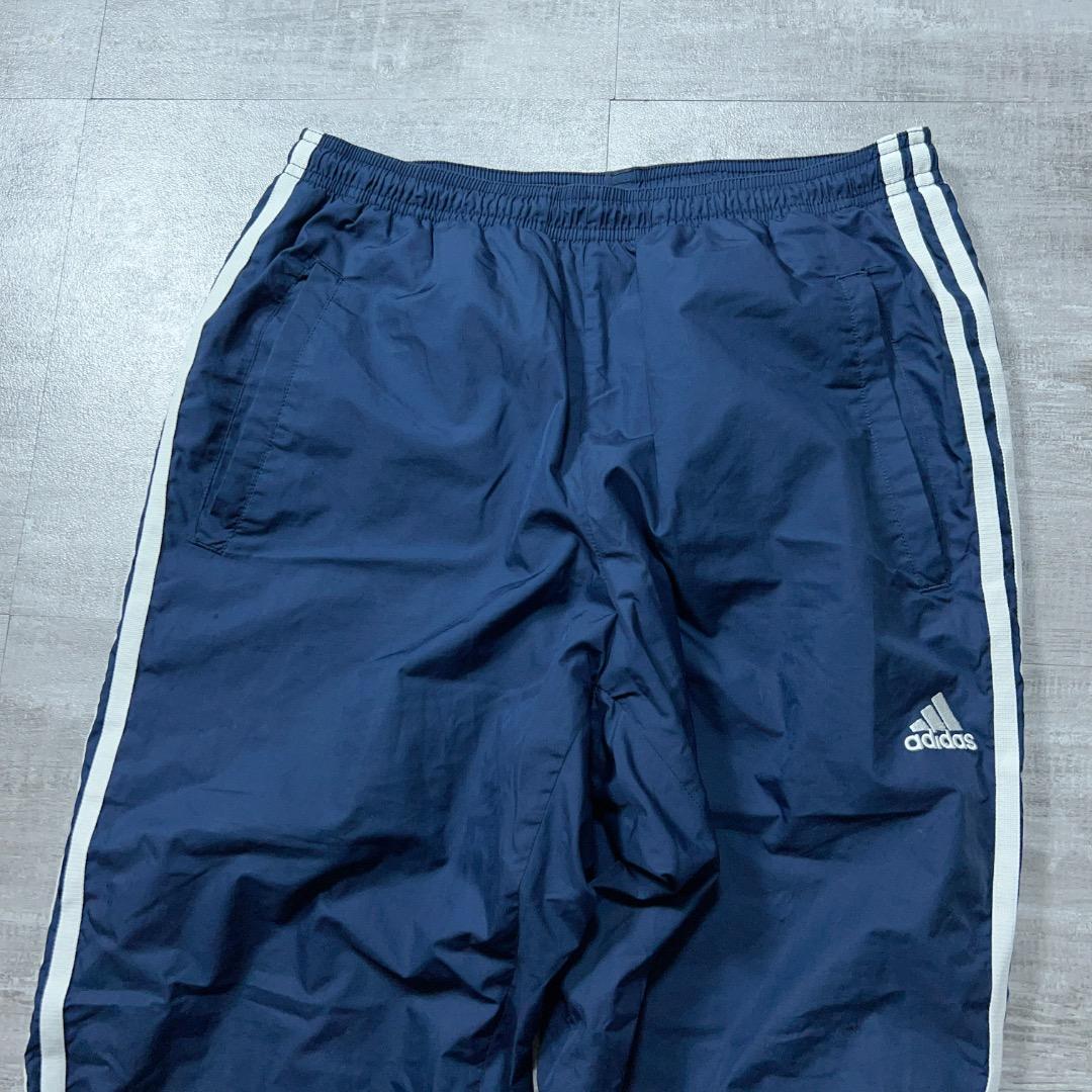 美品 adidas 防寒 裏地 ウィンドブレーカー上下セット メンズ Mネイビー