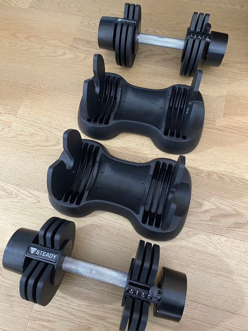 STEADY 可変式ダンベル（2.5〜12.5kg）①